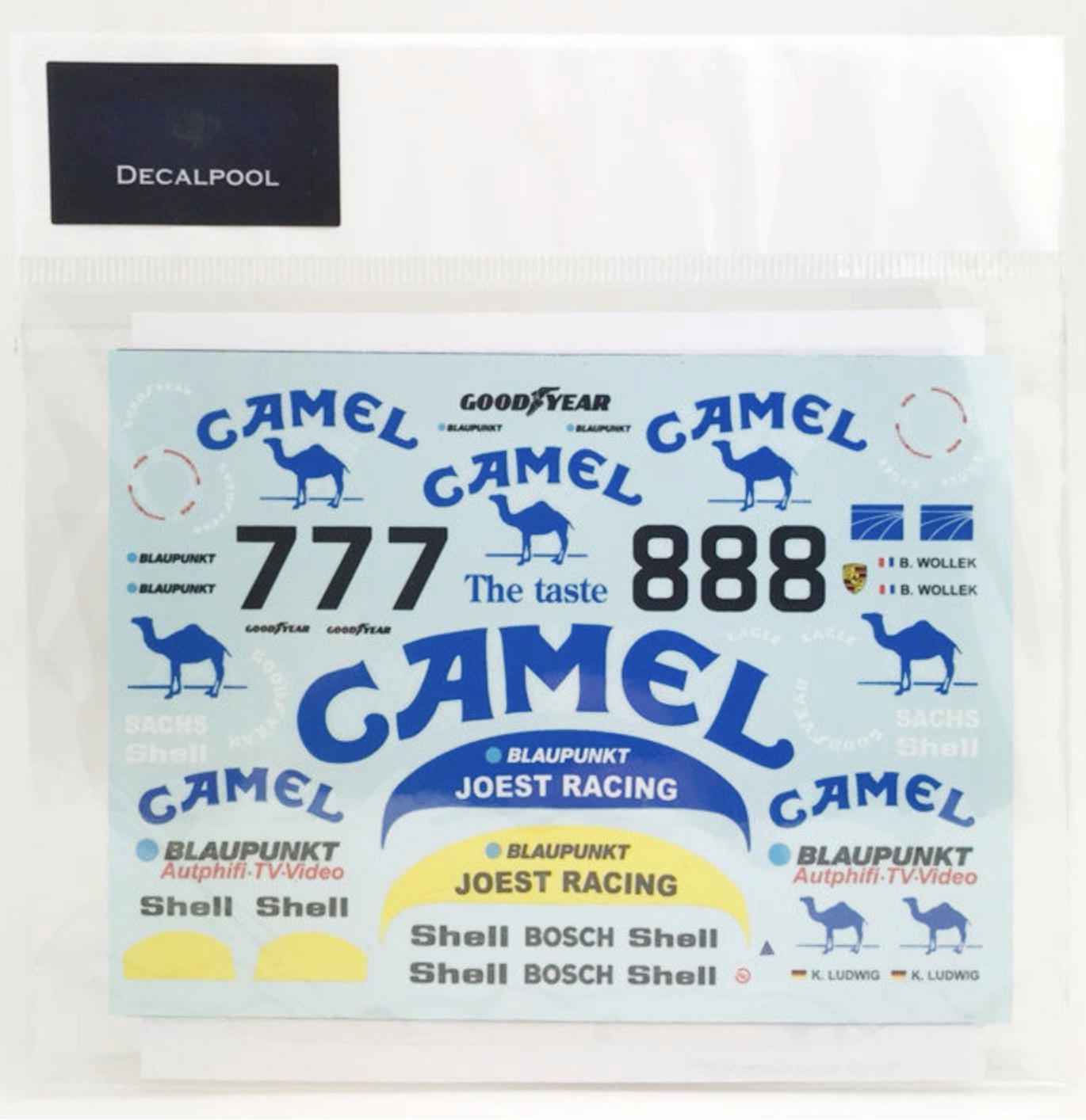 DecalPool 1/24 ポルシェ 962C キャメル キャラミ 500km 1987 No.7/8 フルスポンサーデカール (タミヤ対応)　DP153