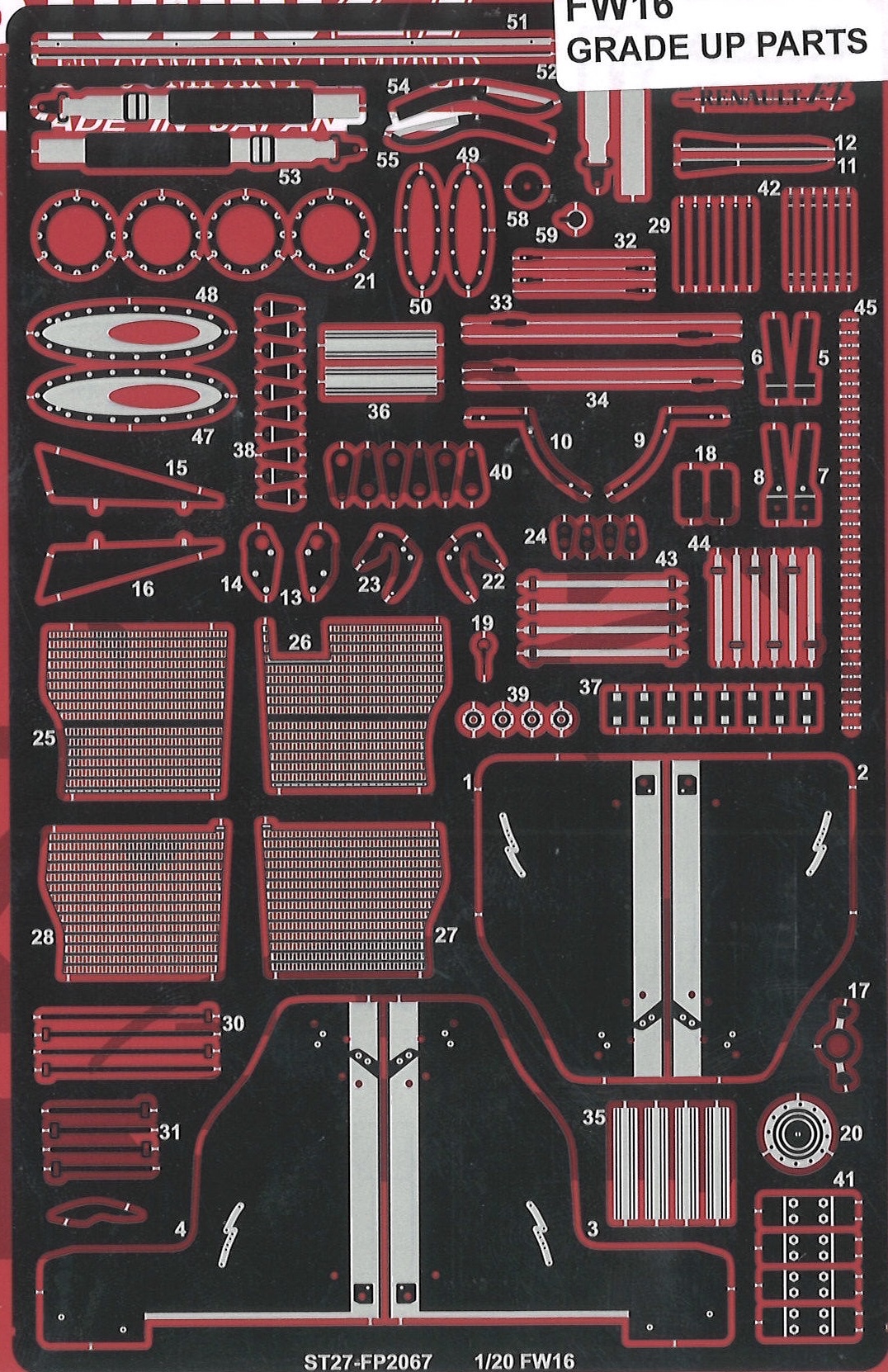 スタジオ27 1/20 ウィリアムズ FW16 ディティールアップパーツ フジミ