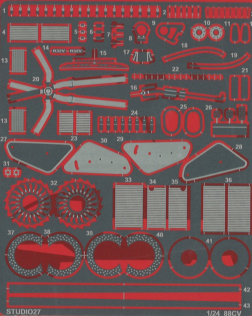 スタジオ27 1/24 トヨタ 88CV ディティールアップパーツ (タミヤ対応)　FP24139