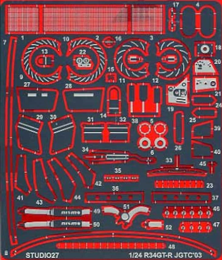 スタジオ27 1/24 ニッサン GT=R R34 JGTC 2003 ディティルアップパーツ