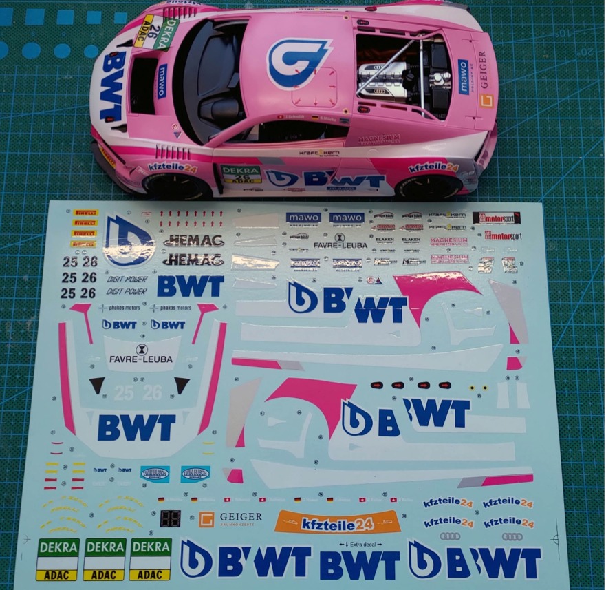 LBプロダクション 1/24 アウディ R8 LMS ADAC GT マスターズ 2018 No.25/26 フルスポンサーデカール (プラッツ/NuNu対応)　LB24033