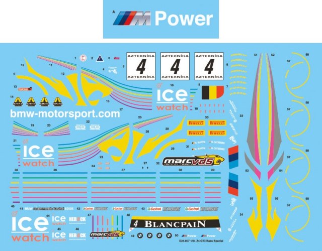 Vector 1 Decals (ベクター ワン デカール) 1/24 BMW Z4 GT3 2013