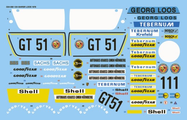 Vector 1 Decals (ベクター ワン デカール) 1/24 ポルシェ 934 RSR