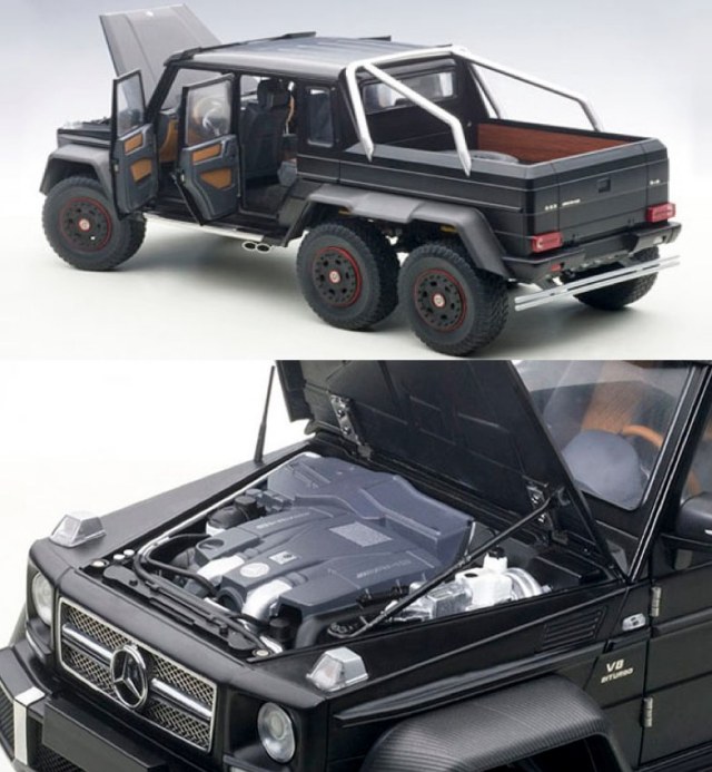 76302 - オートアート 1/18 メルセデス ベンツ G63 AMG 6X6 マットブラック - ミニカーショップ ロム 76302 - オートアート 1/18 メルセデス ベンツ G63 AMG 6X6 マットブラック - ミニカーショップ ロム