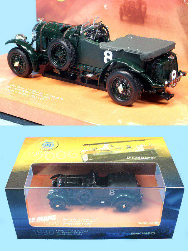403139534 - ミニチャンプス 1/43 ベントレー 4-1/2 ルマン 1930 No.8 