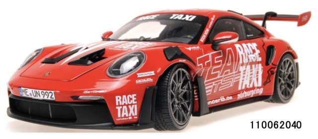 [予約] ミニチャンプス 1/18 ポルシェ 911 (992) GT3RS 2024 レッド ゲットスピード レースタクシー　110062040
