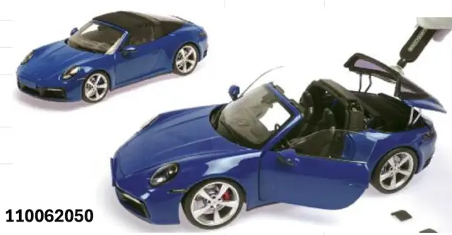 [予約] ミニチャンプス 1/18 ポルシェ 911 (992.2) タルガ 4 GTS 2025 ブルーメタリック （開閉機構付き）　110062050