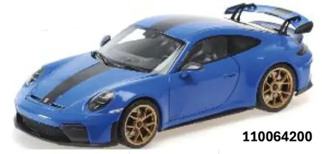 [予約] ミニチャンプス 1/18 ポルシェ 911 (992.2) GT3 2025 ブルー/ヴァイザッハ パッケージ/ゴールドホイール （開閉機構付き）　110064200