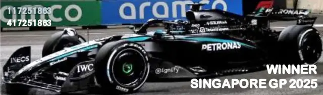 [予約] ミニチャンプス 1/18 メルセデス-AMG ペトロナス F1チーム W16 E パフォーマンス ジョージ・ラッセル シンガポールGP 2025 ウィナー