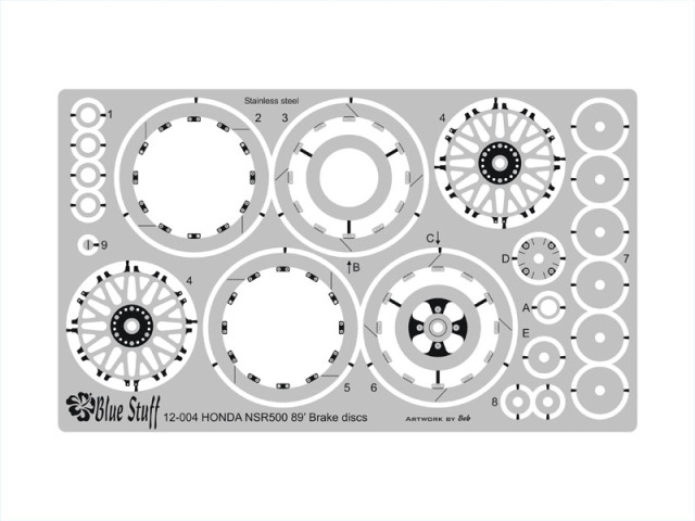 ブルースタッフ 1/12 ホンダ NSR 500 1989 ブレーキディスクエッチングパーツ　12-004