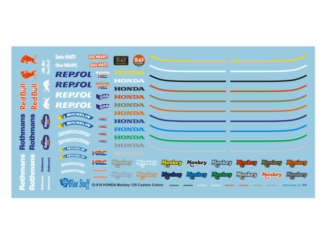 ブルースタッフ 1/12 ホンダ モンキー ドレスアップデカール (タミヤ対応)　12-018