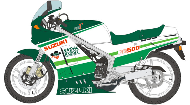 ブルースタッフ 1/12 デカール スズキ RG500 スコールバンディット 1986 デカール (ハセガワ対応)　12-026