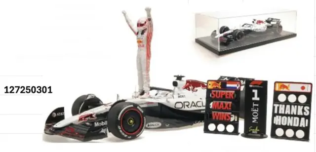 [予約] ミニチャンプス 1/12 オラクル レッドブル レーシング RB21 マックス・フェルスタッペン 日本GP 2025 フィギュア/ピットボード2種類/ポジションボード付　127250301