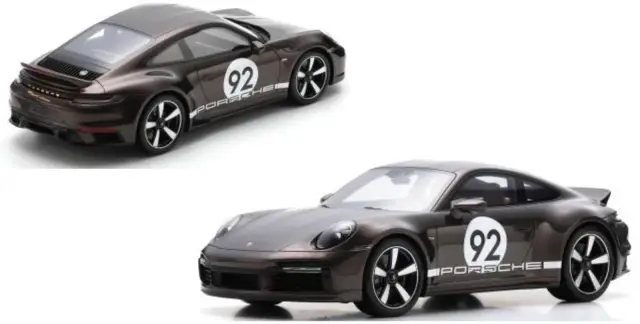 [予約] シュコー 1/12 ポルシェ 911 992 スポーツクラシック ヘリテージデザインパッケージ 2022 マカダミアメタ　12U00004