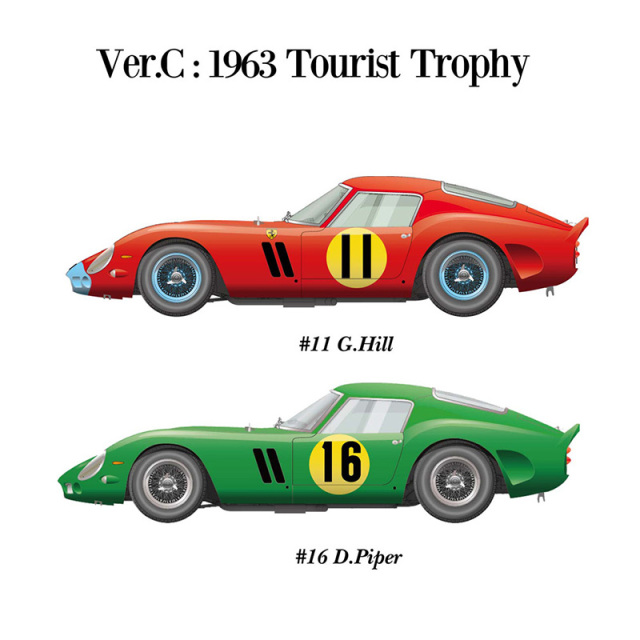 モデルファクトリーヒロ 1/12 フルディティールキット フェラーリ 250 GTO Ver.C 1963 ツーリストトロフィー No.11/16　MFH-K468