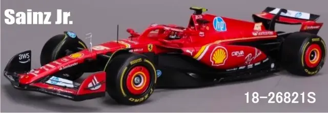 [予約] ブラーゴ 1/24 フェラーリSF-24 2024 No,55  C.サインツJr ドライバー付 クリアケース　18-26821S
