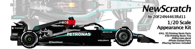 [メーカー完売]　ニュースクラッチ 1/20 3Dプリントキット メルセデス AMG W15 オーストリアGP 2024 J.ラッセル ウィナー　 20F24N4463Rd11