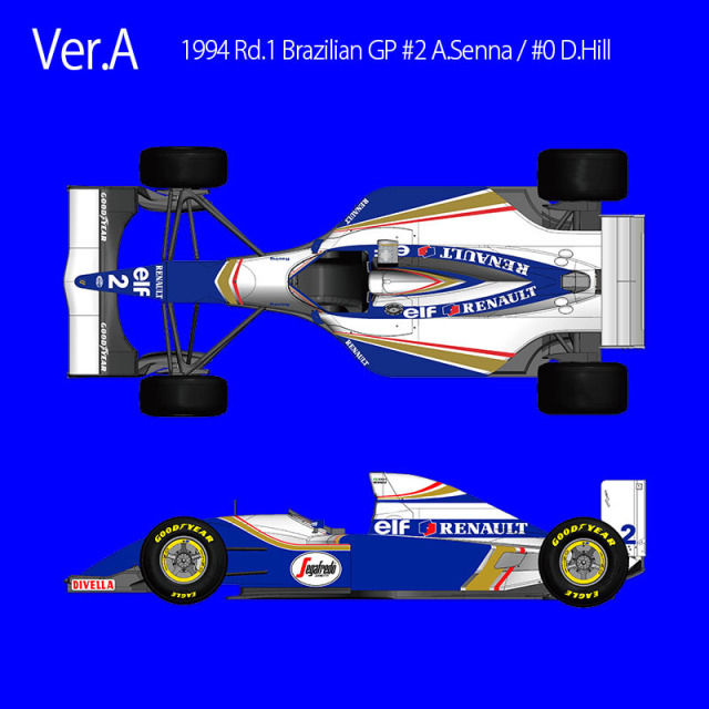 モデルファクトリー ヒロ 1/43 フルディティールメタルキット ウィリアムズ FW16 ルノー Ver.A ブラジルGP 1994 A.セナ/D.ヒル　MFH-K535