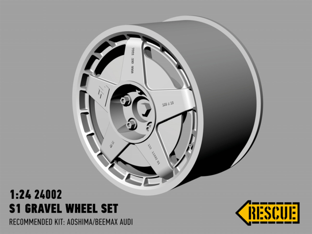 レスキューモデル 1/24 'S1 グラベルホイールセット アウディ クアトロ S1 Gr.B ラリー オアシマ/beemax他対応　RS24002