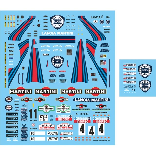 Vector 1 Decals (ベクター ワン デカール) 1/24 ランチア デルタ S4 コスタ スメラルダ ラリー/ツールドコルス 1986 フルスポンサーデカール　D24-012