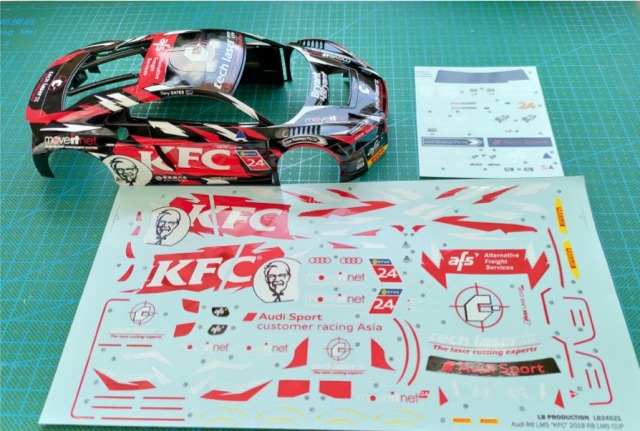 [メーカー完売] LBプロダクション 1/24 アウディ R8 LMS "KFC" アウディ LMS カップ 2019 No.24 フルスポンサーデカール (NuNu対応)　LB24021