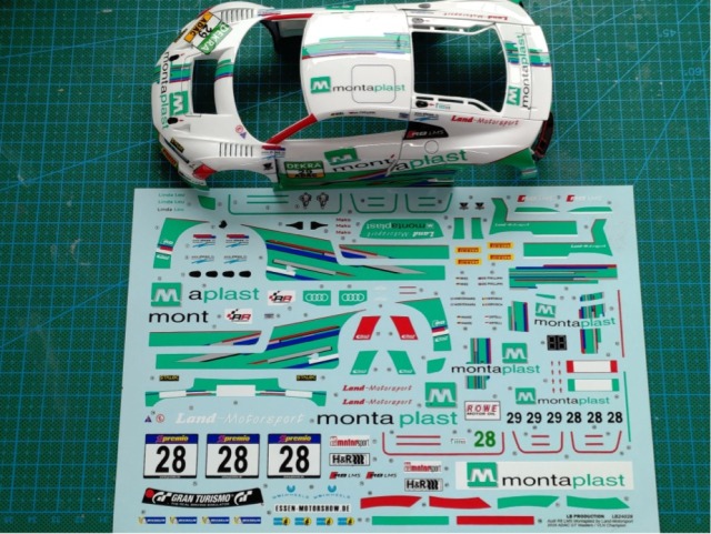 LBプロダクション 1/24 アウディ R8 LMS ADAC GT マスター 2016 チャンピオン No.29 / VLN 2016 チャンピオン No.28 フルスポンサーデカール (NuNu対応)　LB24028