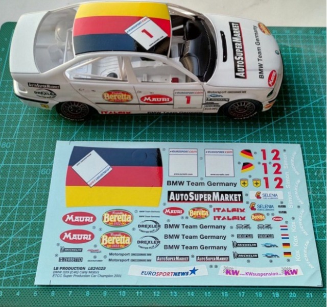 LBプロダクション 1/24 BMW E46 ETCC スーパープロダクションカー チャンピオン 2001 No.1 フルスポンサーデカール (NuNu対応)　LB24029