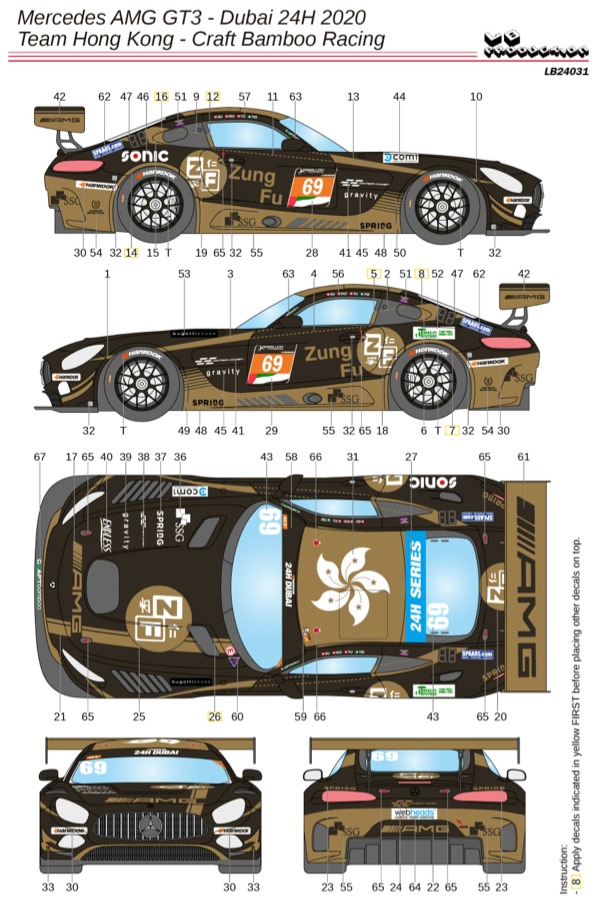 LBプロダクション 1/24 メルセデス AMG GT3 ドバイ 24 2020 No.69 フル