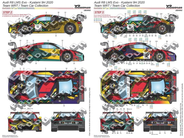LBプロダクション 1/24 アウディ R8 LMS Evo キャラミ 9h 2020 No.31/32/44 フルデカール nunu対応　LB24062