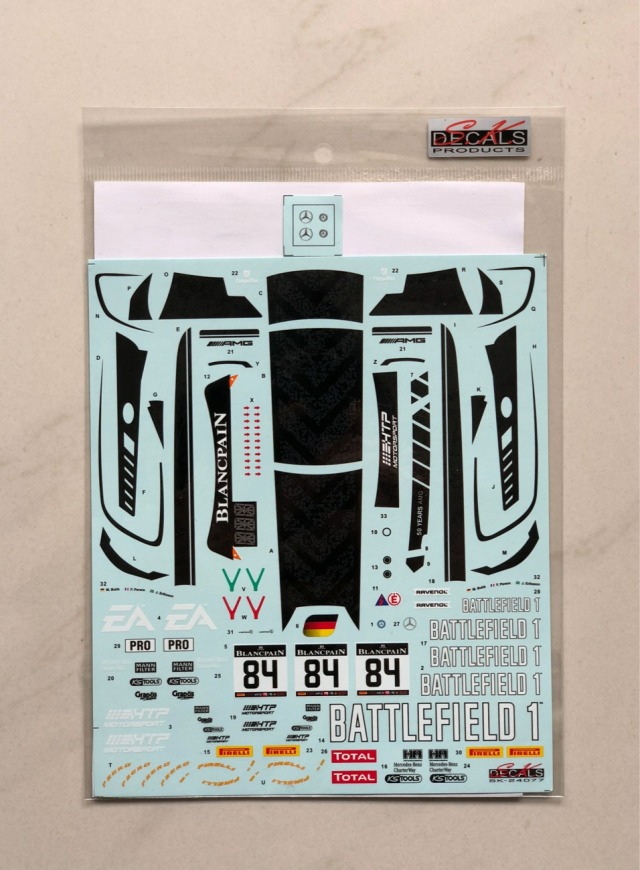 [メーカー完売]　SK Decal 1/24 メルセデス AMG GT ブランパンGT 2017 No.84 フルスポンサーデカール (タミヤ対応)　SK24077