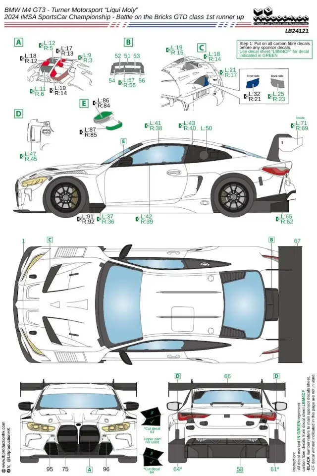 LBプロダクション 1/24 BMW M4 GT3 Turner“リキモリ” 2024 IMSA バトル