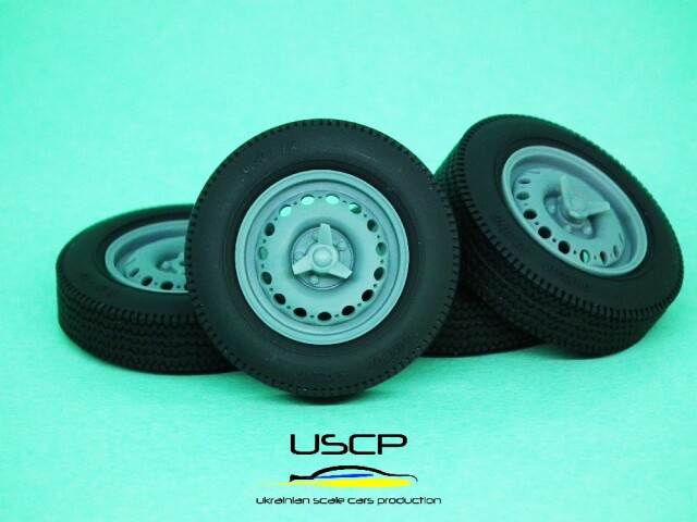 USCP 1/24 16インチ ダンロップ レーシングホイール ゴムタイヤセット　24P080
