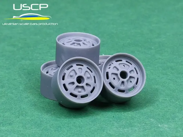 USCP 1/24 14インチ ルノー 5 サンク ファーガット 4 ホイールセット イタレリ対応　24P198