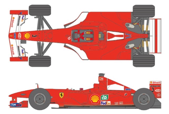 シュンコーモデル 1/20 フェラーリ F1-2000 2000 フルデカール
