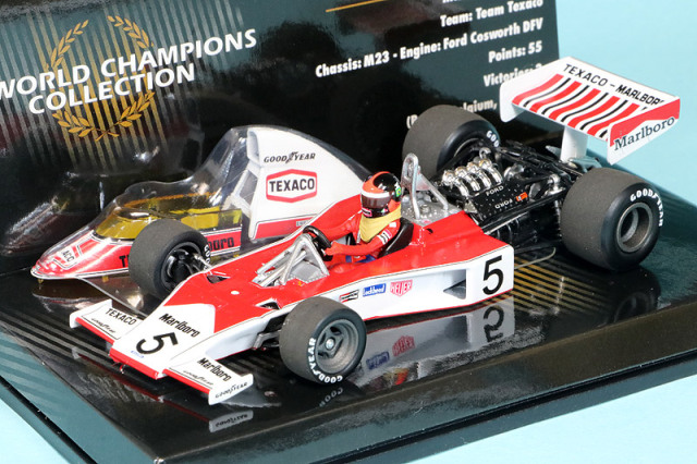 ミニチャンプス 1/43 マクラーレン M23 フォード 1974 ワールドチャンピオン E.フィッティパルディ (エンジン付) デカール加工品　436740005S
