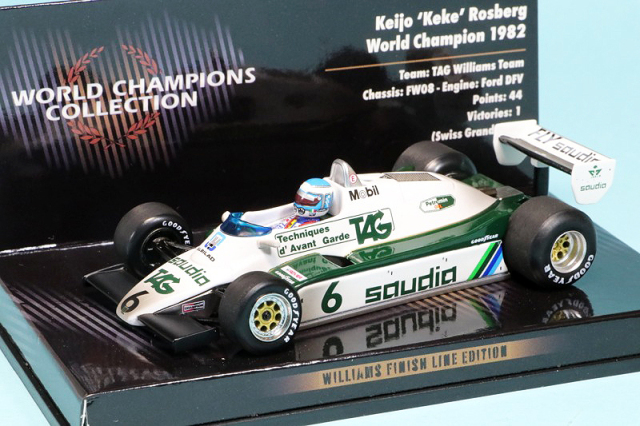 ミニチャンプス 1/43 ウィリアムズ FW08 フォード 1982 ワールドチャンピオン K.ロズベルグ ウェザリング仕様 436826606