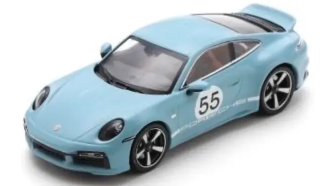 [予約] シュコー 1/43 ポルシェ 911 スポーツクラシック （992） メイセンブルー ヘリテージパッケージ付 2022　43U00003