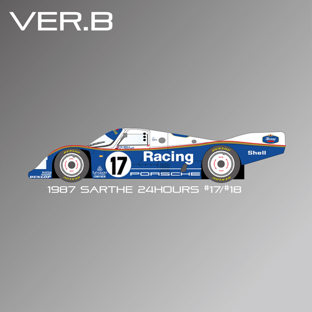 モデルファクトリーヒロ 1/43 フルディティールメタルキット ポルシェ 962C Ver.B ロスマンズ ルマン 1987 No.17/18　MFH-K364