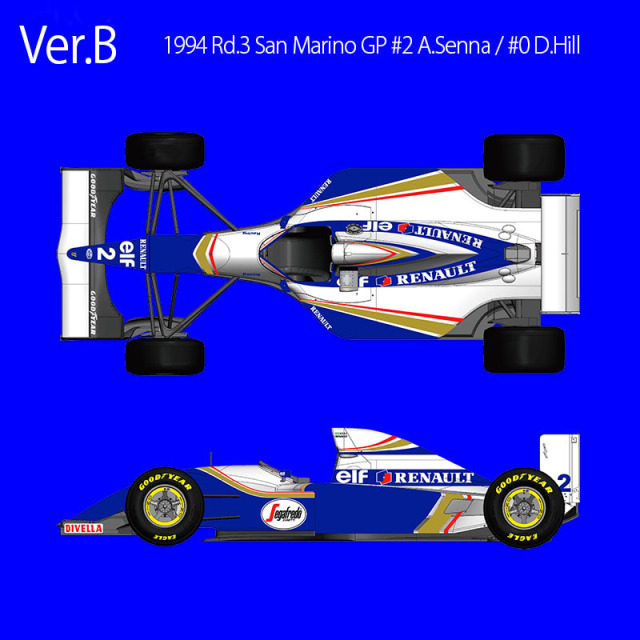 モデルファクトリー ヒロ 1/43 フルディティールメタルキット ウィリアムズ FW16 ルノー Ver.B サンマリノGP 1994 A.セナ/D.ヒル MFH-K536