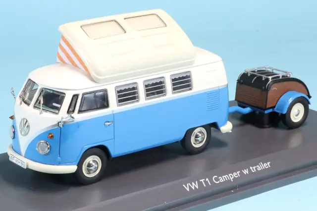 シュコー 1/43 フォルクスワーゲン T1 キャンピングバス ウエストファリアトレーラー付き 450729800