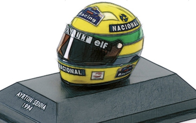 [予約] ミニチャンプス 1/8 ヘルメット A.セナ 1994 ラストレース 1994/5/1　540309402