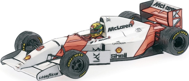 [予約] ミニチャンプス 1/18 マクラーレン フォード MP4/8 A.セナ ヨーロピアンGP 1993 ウィナー フラッグ付き/ウェザリング仕様　540933818