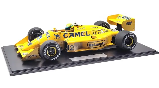 ミニチャンプス 1/12 ロータス ホンダ 99T アイルトン セナ 1987 台座付き キャメルロゴ加工済み　547871212