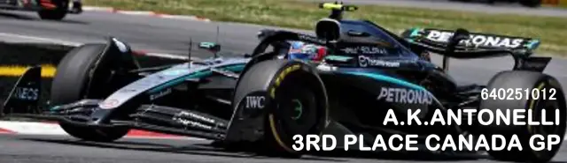 [予約] ミニチャンプス 1/64 メルセデス-AMG ペトロナス W16 E パフォーマンス アンドレア・キミ・アントネッリ カナダGP 2025 3位入賞　640251012