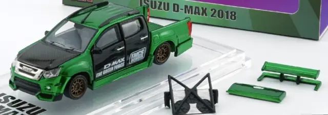 [予約] BMクレイション 1/64 いすゞ D-Max 2018  ローライダー メタリックグリーン　64B0466