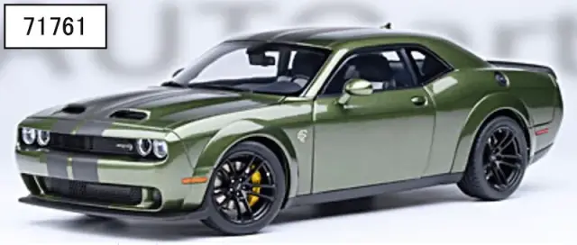 [予約] オートアート 1/18 ダッジ チャレンジャー SRT ジェイルブレイク 2022 メタリックグリーン／カーボンブラックストライプ ＜F8 GREEN＞ 71761