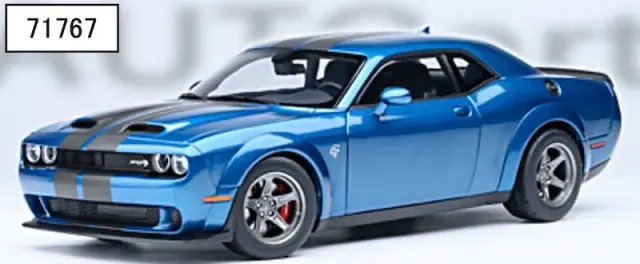 [予約] オートアート 1/18 ダッジ チャレンジャー SRT スーパー ストック 2023 パールブルー／カーボンブラックストライプ ＜FROSTBITE＞ 71767