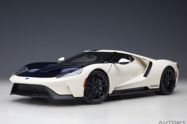 [予約] オートアート 1/18 フォード GT '64 プロトタイプ ヘリテージ エディション ホワイト／ダークブルー　72926