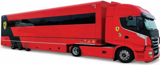 [予約] ブラーゴ 1/43 イベコ S-Way 570 キャブ &トレーラー/SF-24 No,16 C.ルクレール　18-36867