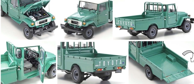 [予約] 京商 1/18 トヨタ ランドクルーザー 40 ピックアップ ファッショングリーン フル開閉モデル　KS0895FG